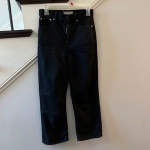 Madewell slim wide leg crop jeans.